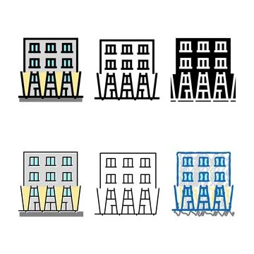 Building lighting color icon forms vector Ilustración de archivo