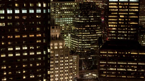 Building lights at night Timelapse Video stock 33444941