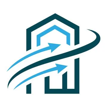 Building Line Abstract Architecture Logo Design Real Estate Vector Template Icon Ilustración de archivo
