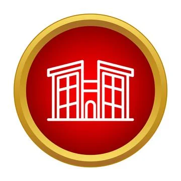 Building line icon representing real estate and property Ilustración de archivo