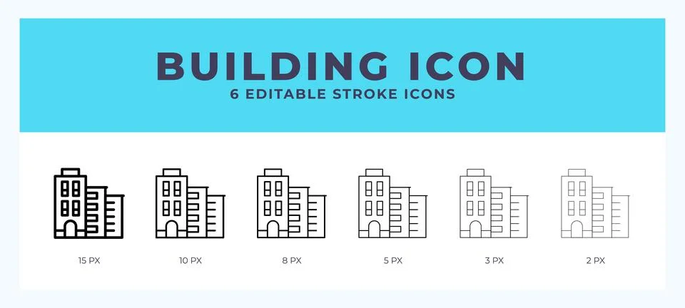 Building line icon. Vector icon symbol. Logo illustration. Editable line icon Ilustración de archivo