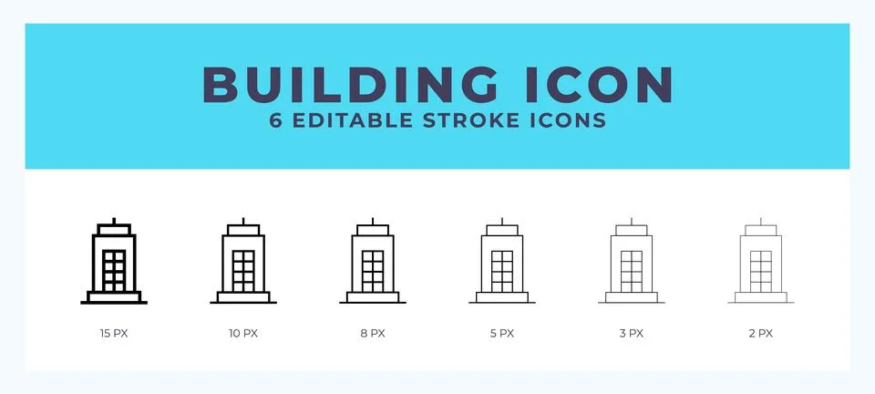 Building line icon. Vector icon symbol. Logo illustration. Editable line icon Ilustración de archivo