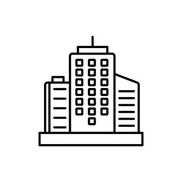 Building line icon vector logo template in trendy style Stock Illustration