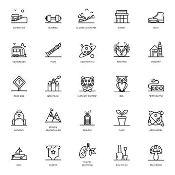 Building Line Icons Pack Stock-Illustration