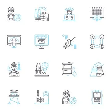 Building linear icons set. Architecture, Design, Construction, Structure Ilustración de archivo