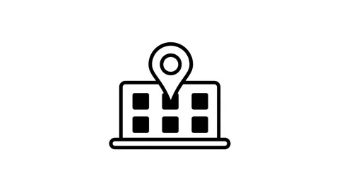 Building Location Marker Icon Stock Footage 340307154