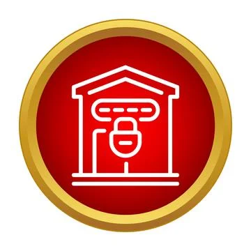 Building with lock icon showing security protection Stock Illustration