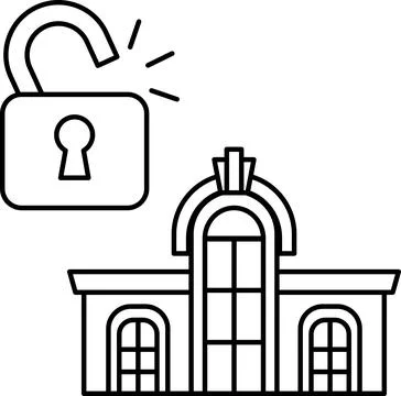 A building with a lock on it Ilustración de archivo