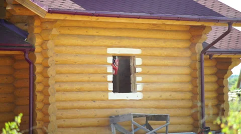 Building a log house Stock Footage 29911208