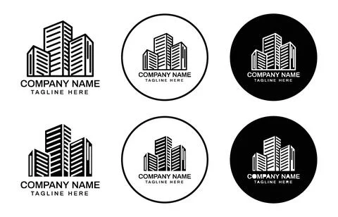 Building logo 2 Outline flat Icon Ilustración de archivo