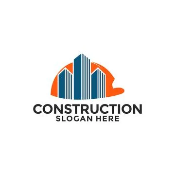 Building logo, construction working logo industry concept., Hat constructio.. Stock Illustration