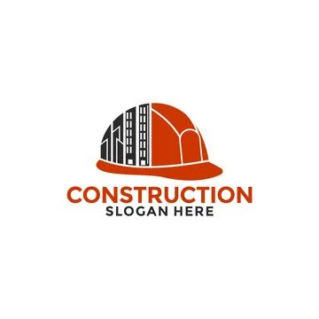 Building logo, construction working logo industry concept., Hat constructio.. Stock Illustration