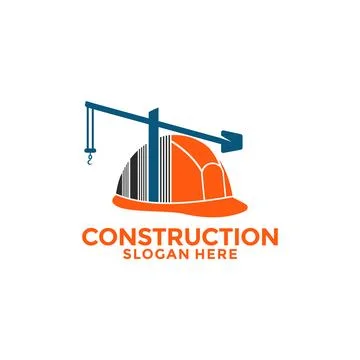 Building logo, construction working logo industry concept., Hat constructio.. Stock Illustration