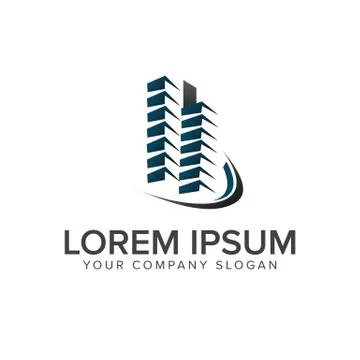 Building logo design concept template. Architectural Constructio Illustrazione stock