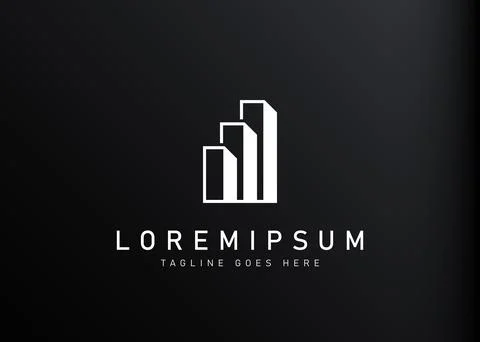 Building logo design. Vector illustration of Buildings that are lined up are  스톡 일러스트