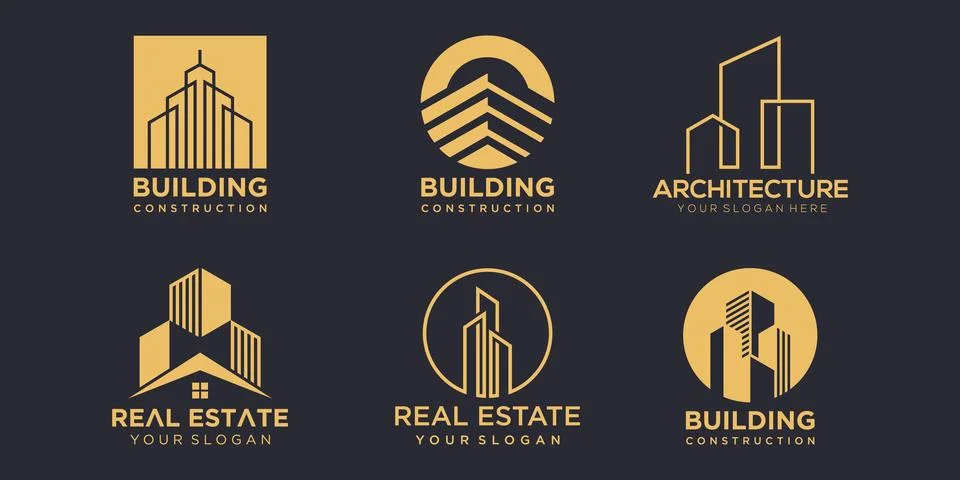 Building Logo icon set. Vector Design Template. city building abstract For .. Illustrazione stock