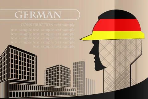 Building logo made from the flag of German ,construction working industry con Stock Illustration