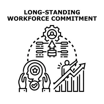 Building long standing workforce commitment and employee loyalty Ilustración de archivo