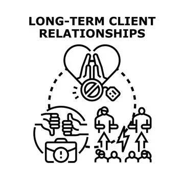 Building long term client relationships for business growth Ilustración de archivo