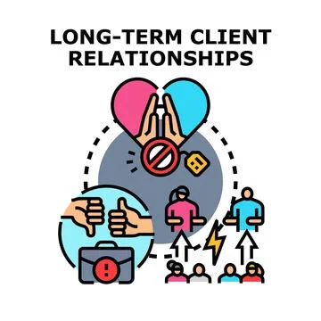 Building long term client relationships for business growth Ilustración de archivo