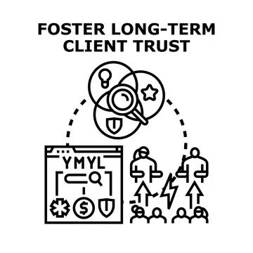 Building long term clients trust e a t concepts Stock Illustration