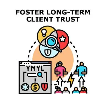 Building long term clients trust e a t concepts Stock Illustration