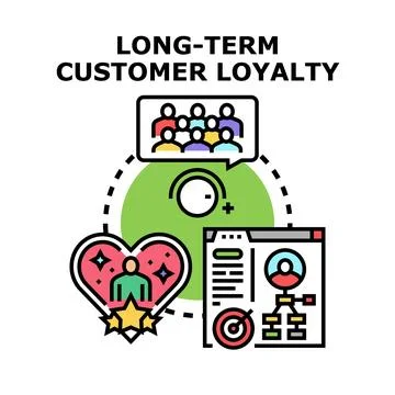 Building long term customer loyalty and business strategy Ilustración de archivo