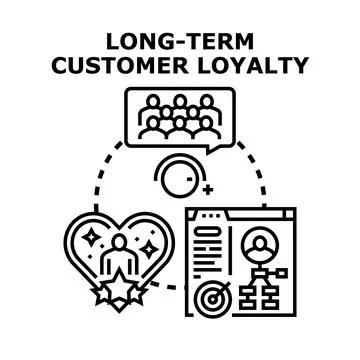 Building long term customer loyalty and business strategy Ilustración de archivo