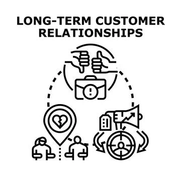 Building long term customer relationships and loyalty concept Ilustración de archivo