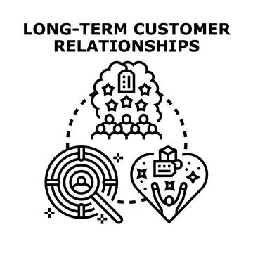 Building long term customer relationships and loyalty Ilustración de archivo