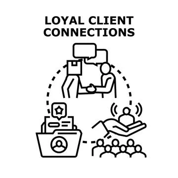 Building loyal client connections and customer relationships Ilustración de archivo