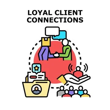 Building loyal client connections and customer relationships Ilustración de archivo