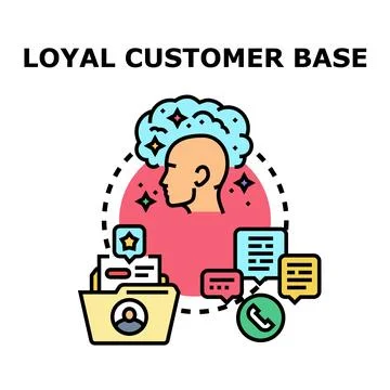 Building loyal customer base concept developing business relationships Stock Illustration
