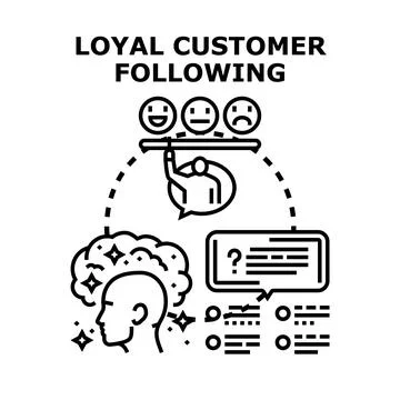 Building loyal customer following through feedback and satisfaction Stock Illustration