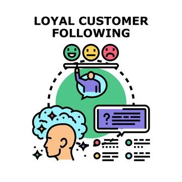 Building loyal customer following through feedback and satisfaction Stock Illustration