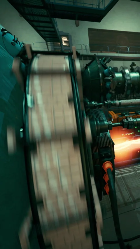 Building a machine in a factory with robotic arms at work Stock Footage 337958365