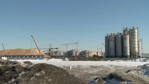 Building machinery working at a construction site Video stock 88448678