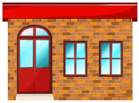 A building made of bricks Stock Illustration