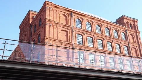 Building made of old red brick in sunny weather Stock Footage 254554280