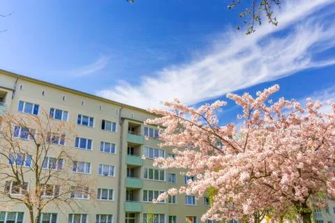 Building made with precast concrete slabs Stock Photos