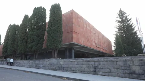 Building made of red tuff 4 Stock Footage 327025350