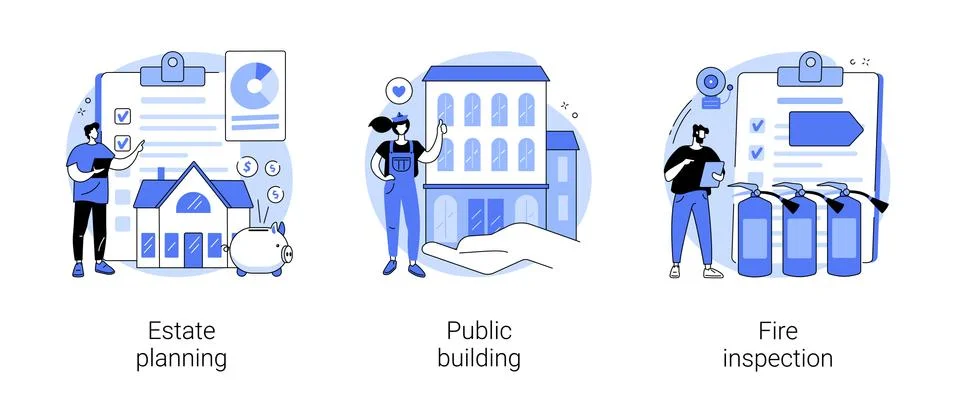 Building maintenance abstract concept vector illustrations. Ilustración de archivo