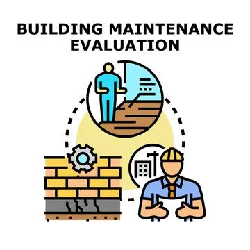 Building maintenance evaluation concept for structural integrity Stock Illustration
