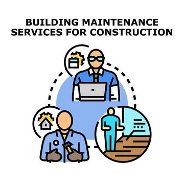 Building maintenance services for construction concept illustration 스톡 일러스트