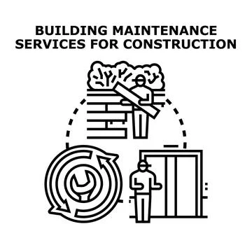 Building maintenance services for construction work and repair Ilustración de archivo