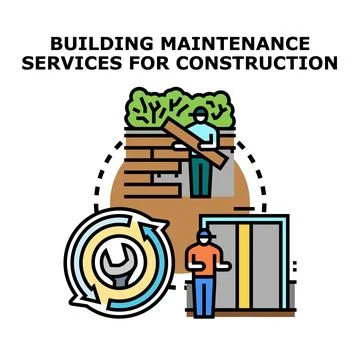 Building maintenance services for construction work and repair Stock Illustration