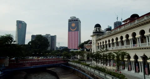 Building with malaysia flag Video stock 139856587