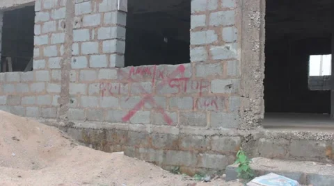 Building marked for demolition Stock Footage 61411206