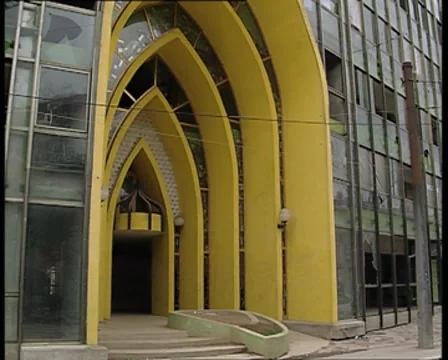 Building with marks of the war Видео 8762286