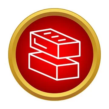 Building material bricks icon representing construction masonry work Stock Illustration